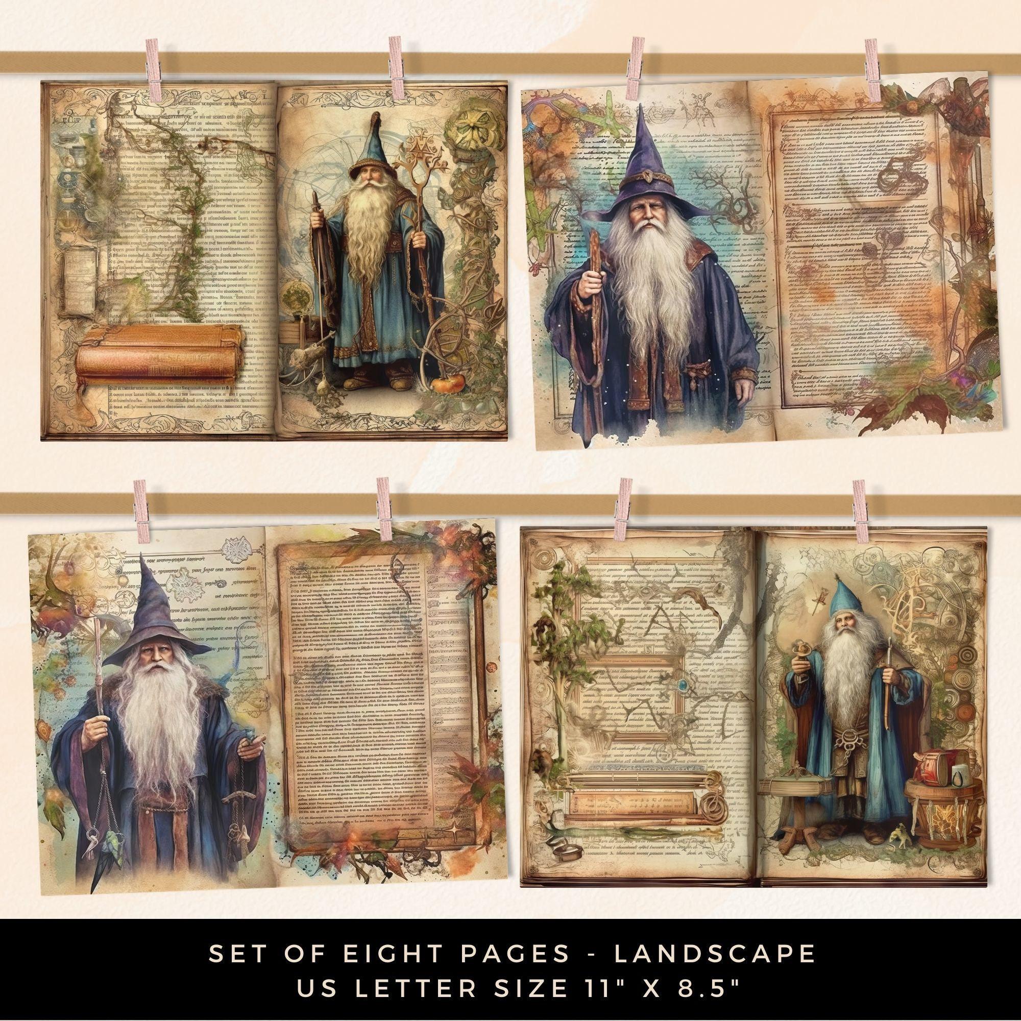 Wizard Junk Journal Page, Magical Digital Pages, Digital DOWNLOAD ...