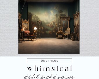 Classic Traditional Backdrop Digital, INSTANT DOWNLOAD, Whimsical Photography, Studio Background Overlay, Quirky Room Photoshop Texture