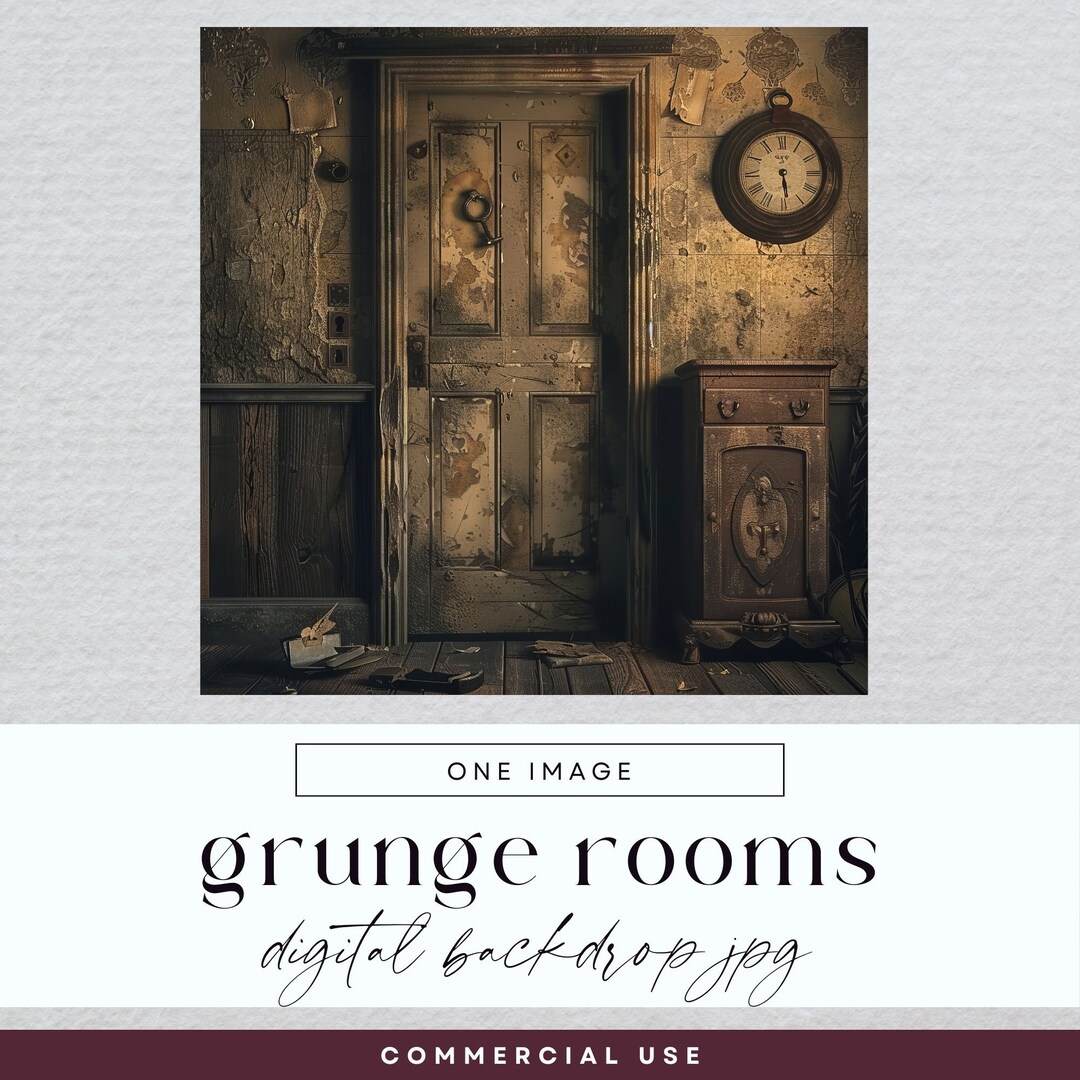 Grunge Room Backdrop Digital, INSTANT DOWNLOAD, Rustic Door Scene ...