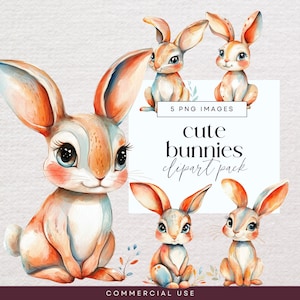 Cute Rabbit Clipart, Whimsical Bunny Clip Art, Quirky Animal Graphics, Transparent PNG, Easter Illustrations, Adorable Woodland Ephemera