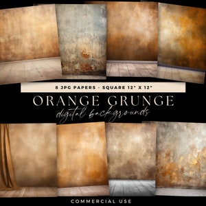 Orange Grunge Theme Backdrop, Neutral Background, Wall Photo Overlay, Digital Studio Texture, Virtual Room Scenery, Junk Journal Papers