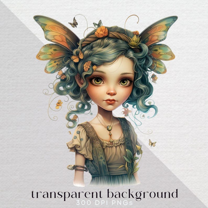 Graphics Fae Forest Fae Clipart, Transparent PNG, Garden Invite Illustration, Mystic ...