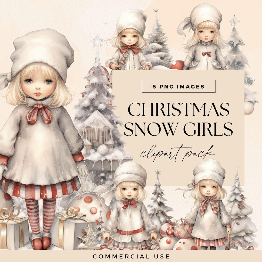 Cute Christmas Girl Clipart, Xmas Snow Clip Art, Transparent PNG, Cute ...