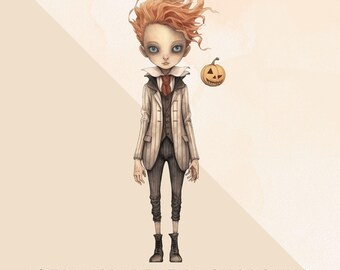 ハロウィンキャラクターのクリップアートパック、ホラークリーチャーCU