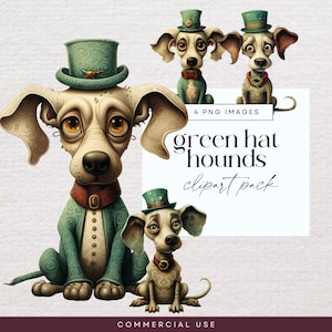 Dog With Clothes Clipart, Quirky Dog Clip Art, PNG, Whimsy Clip Art, Junk Journal Pets, Funny Animal Ephemera, Whimsical Puppy Illustration