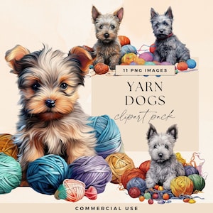 Laine clipart chien, projet clipart Crochet, motifs loisirs tricot, transparents, pelotes de laine colorées, illustrations de travaux manuels, travaux manuels