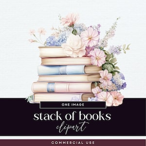 Vintage boekenstapel illustraties, boekenliefhebbers clipartpakket, transparante png, gestapelde boeken afbeelding, bloemen lezen junk Journal, bibliotheek kortstondige gebeurtenissen