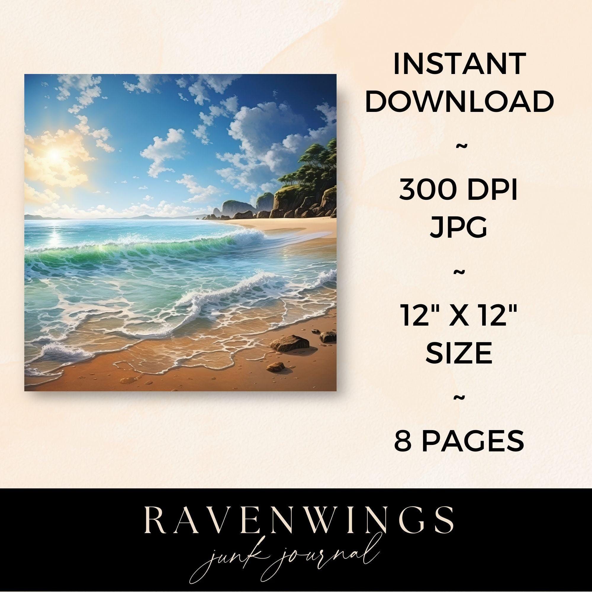 Beach Coast Digital Backdrop, Sandy Coast Background, Sunset Sea Junk ...
