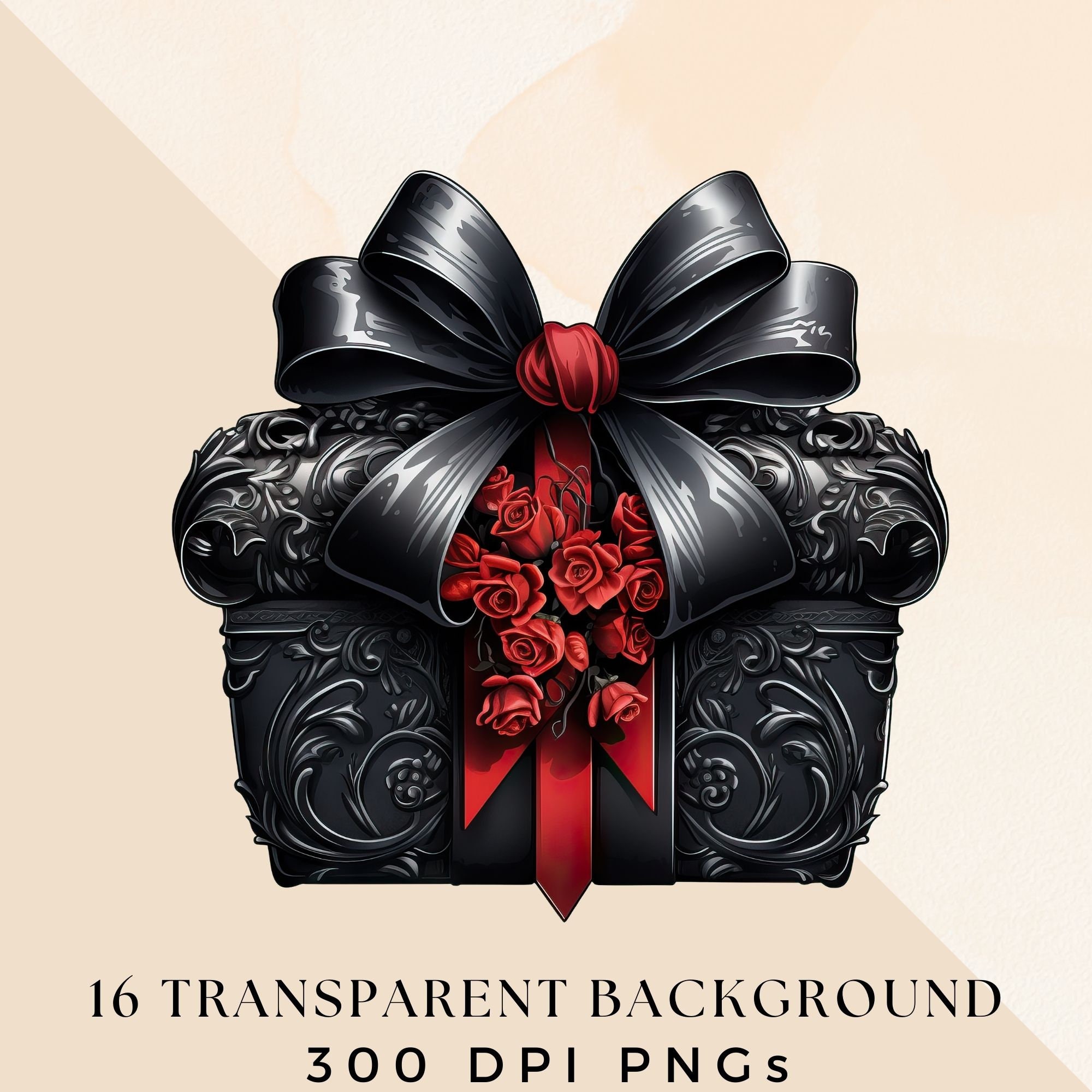 Gothic Gift Boxes Clipart, Presents Clip Art, Download PNG, Gift Box