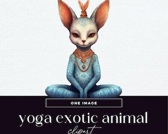Mindful Yoga Clipart, Transparent PNG, Exotic Animal Clip Art, Mindfulness Illustrations, Mindset Junk Journal Graphics, Meditation Pose