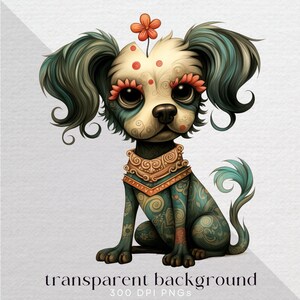Quirky Dog Clipart, Mixed Breed Clip Art, PNG, Whimsy Clip Art, Junk Journal Pets, Funny Animal Ephemera, Whimsical Puppy Illustration image 2