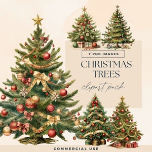 Clipart Albero di pino di Natale, ClipArt di decorazioni per albero di Natale vintage, PNG trasparente, Diario spazzatura di decorazioni festive, Grafica di invito per le vacanze