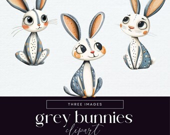 Cute Rabbit Clipart, Whimsical Bunny Clip Art, Quirky Animal Graphics, Transparent PNG, Easter Illustrations, Adorable Woodland Ephemera