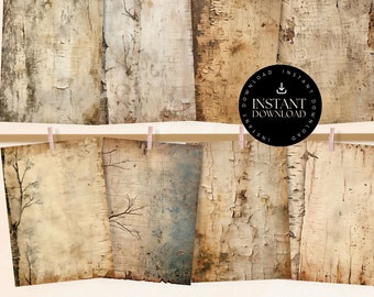 Diario spazzatura texture corteccia d'albero, pagine in legno naturale, DOWNLOAD digitale, sfondo corteccia, carte rustiche per scrapbooking, effimeri rami del giardino