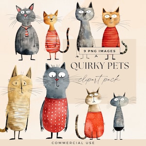 Bundle de cliparts animaux originaux, PNG transparents, clipart fantaisiste, journal indésirable, animaux de compagnie étranges, éphémères drôles, éléments fantaisistes pour animaux de compagnie mignons