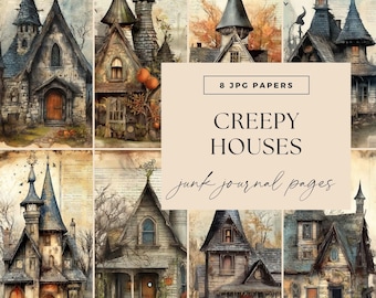 Gruseliges Haunted House Junk Journal, Halloween Scrapbooking, druckbares Gruseliges Halloween Scrapbooking, DOWNLOAD, Halloween Dekor Ephemera