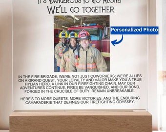 firefighter plaque, firefighter retirement gift, firefighter gift, firefighter flag, Firefighter Works Best Friend Gift, Best Friend Gift