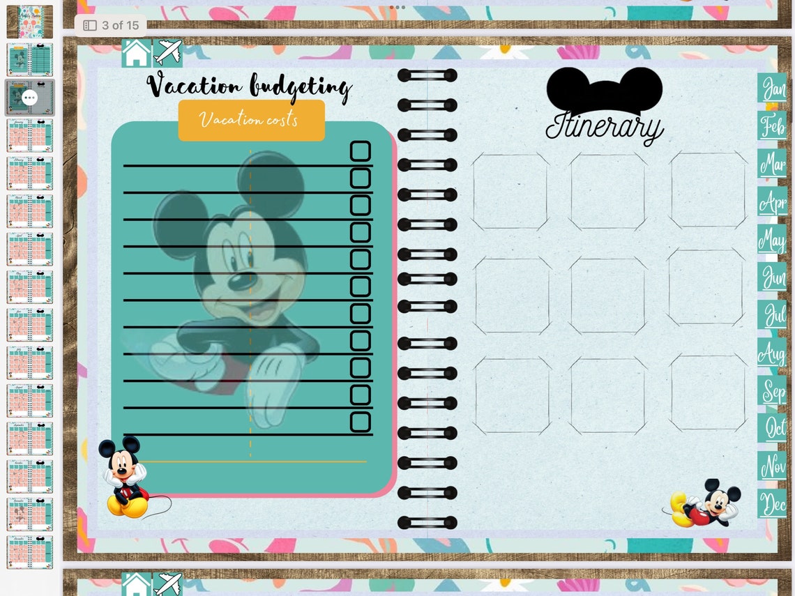 Mickey Mouse Digital Planner Etsy