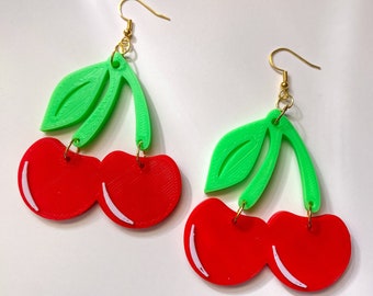 Kolczyki z nadrukiem 3D Cherry