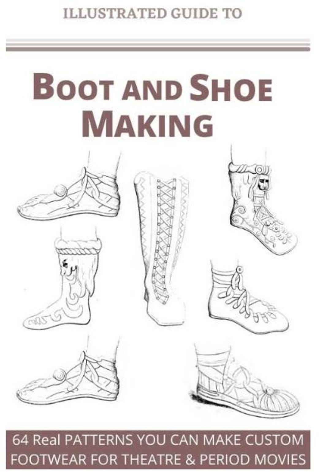 Handmade Boot Patterns 64 Rare Shoe & Boot PATTERNS - Illustrated Vintage RARE Book - Instant ...
