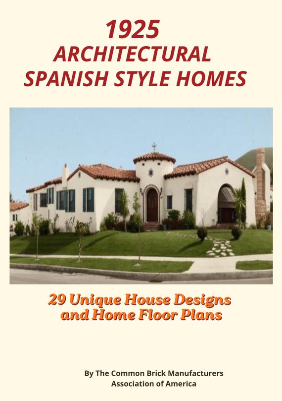 1925 Spanish Style Homes Architecture | Modern Heritage Floor Plans | Mediterranean Revival Decor | Island Luxe Aesthetic | Digital Download