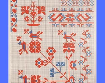 Livre de motifs de broderie moraves tchèques antiques | Motifs slaves de conceptions textiles folkloriques | Contenant les 3 volumes originaux | Téléchargement numérique