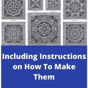 May include: A vintage book cover with the title "70 PATTERNS for NEEDLE Made LACES" and the text "Including Instructions on How To Make Them." The cover features detailed lace patterns and is labeled as a rare book printed in 1890.
