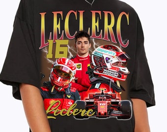 T-shirts Charles Leclerc de style graphique vintage des années 90, sweat-shirt rétro classique Scuderia Ferrari F1, t-shirt Charles Leclerc pour homme et femme