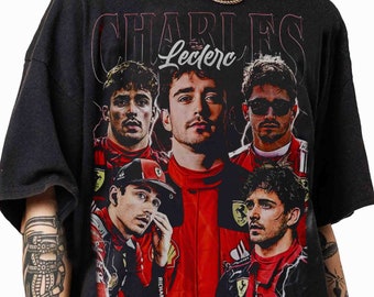 chemises Charles Leclerc de style graphique vintage des années 90, sweat-shirt rétro classique Scuderia Ferrari F1, t-shirt Charles Leclerc pour homme et femme