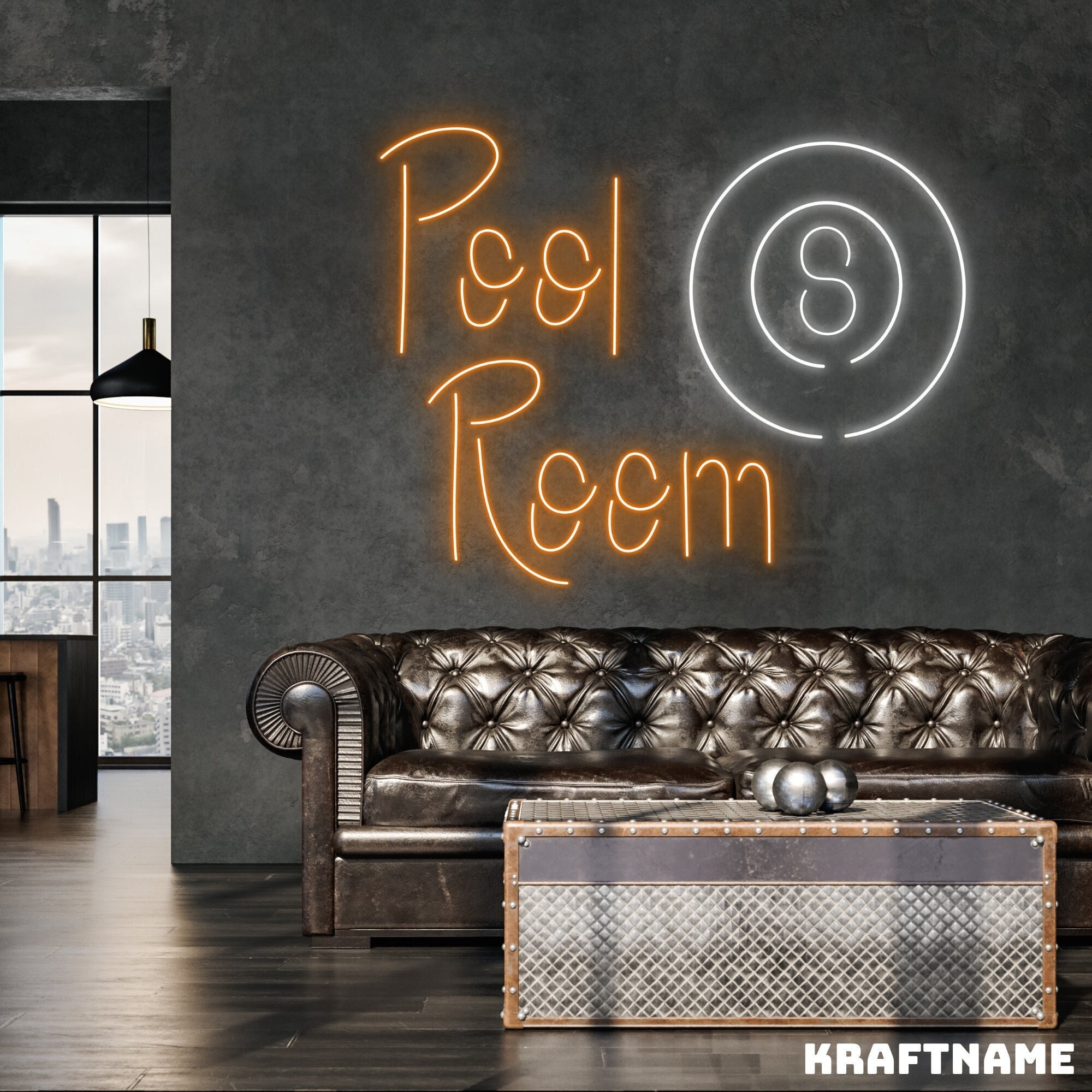 Pool Room Neon Sign Pool Room LED Signs Custom Billiard Room Etsy