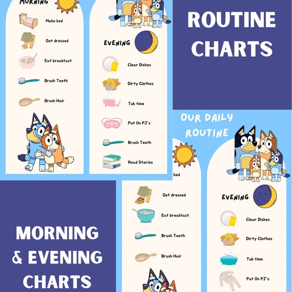 Bluey Daily Routine Chart / Morning and Evening Routines