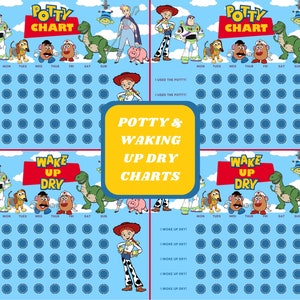 Toy Story Potty and Wake Up Dry Sticker Chart / Buzz Lightyear Potty Chart /  Bo Peep Toilet Training Chart