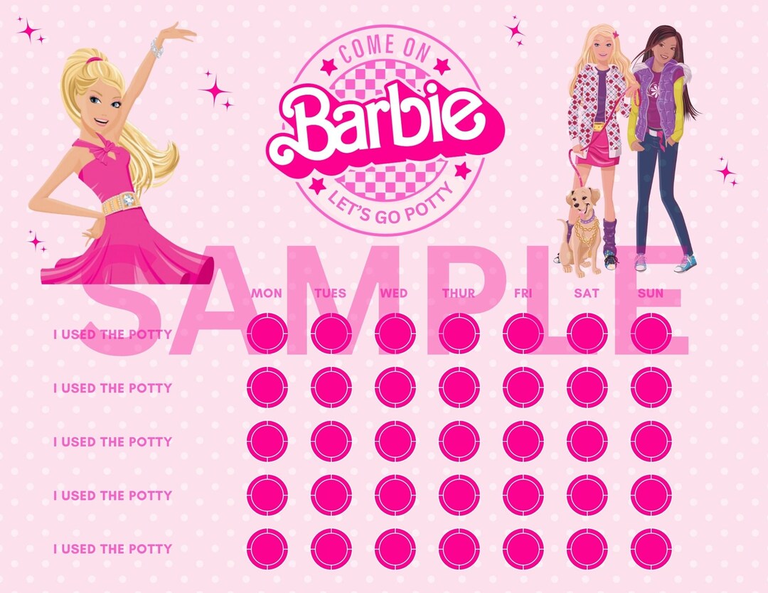 Barbie Potty Chart / Barbie Reward Chart / Barbie Sticker - Etsy