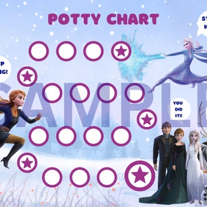 Two Charts Frozen 1 & 2 Reward Charts / Potty Training Sticker Chart / Elsa and Anna Toilet Training Charts / Frozen Routine Charts