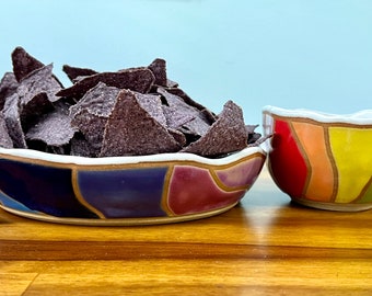 Chip and Dip Rainbow Platter Set