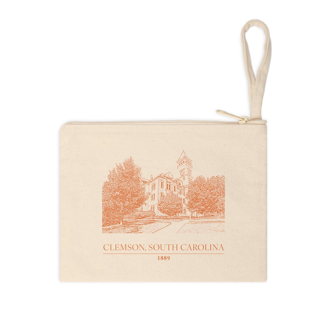 Clemson Est. 1889 Collegiate Campus Canvas Zipper Pouch - Etsy