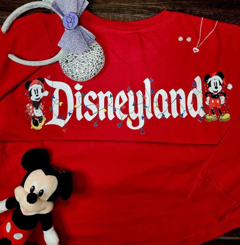 Disneyland Christmas Lights Long Sleeve Spirit Jersey, Christmas at Disneyland, Mickey and