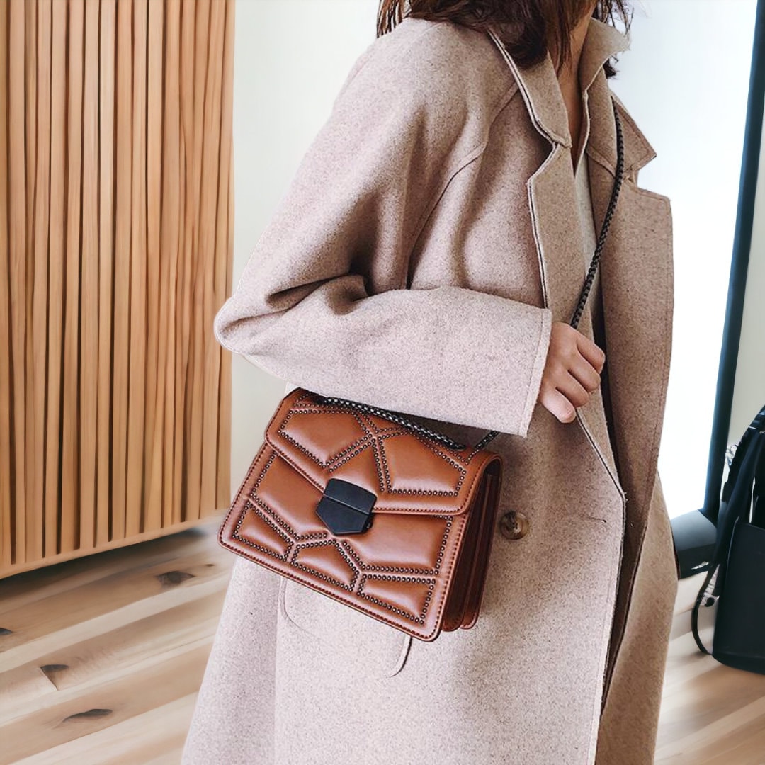 Saint Laurent Manhattan Shoulder Bag in Box Leather - Brown