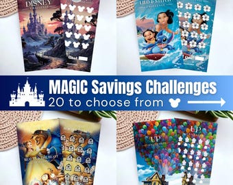 Mickey Magic Laminated Savings Challenge A6 Budget Binder Cash Envelope Insert | Laminated Savings Tracker | Cash Stuffing