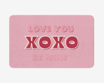 Microfiber Chevron Non-Slip Soft, Kitchen Mat, Bath Rug, Doormat, Entryway mat, Hearts and Valentines Decorative Fun. Show your Love.