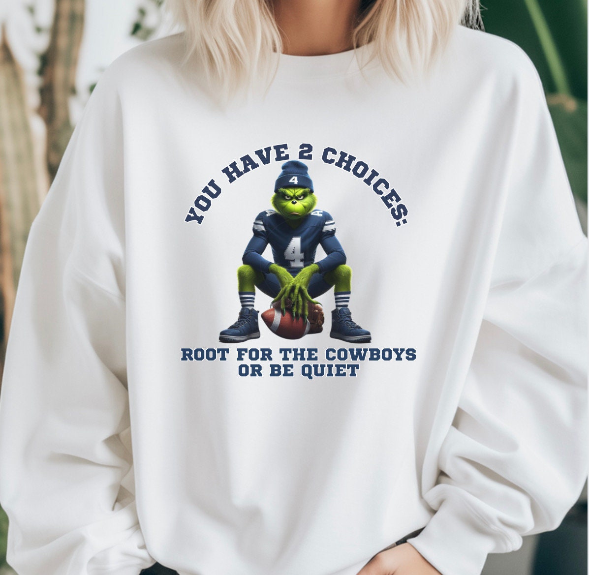 Cowboys sweater top with lights