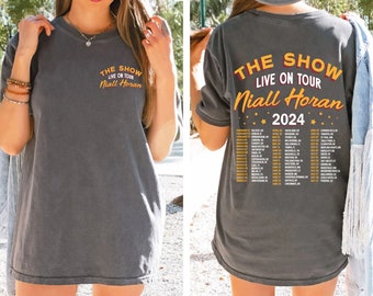 Camiseta de Niall Horan, camiseta lateral de Niall Horan 2, camiseta con lista de canciones del álbum The Show, gira musical de Niall Horan HH0228