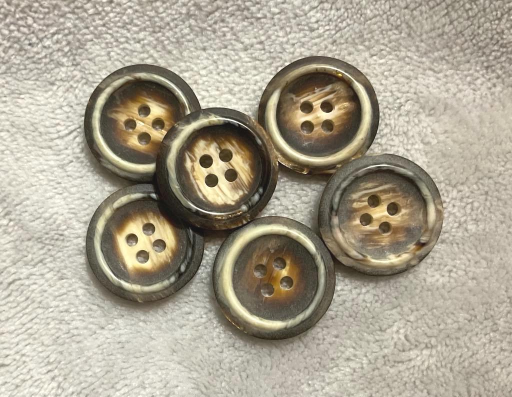 Set of 6 Faux Horn Buttons, 4 Hole - Etsy