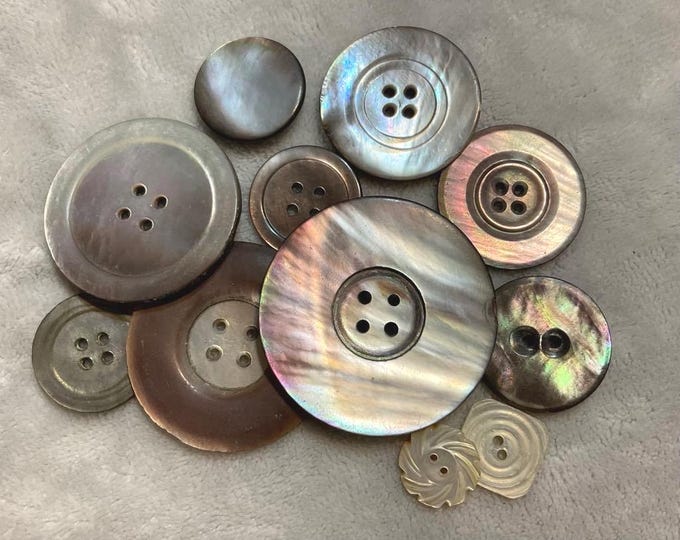 Pear Buttons Set of Antique Mother of Pearl Buttons. Two Hole, Four Hole and Shank ...