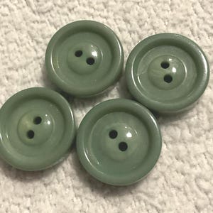 Green Marbled Vintage Buttons, Faux Jade, Set of 4