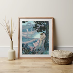 two women kissing in nature by georges rochegrosse | Vintage art with a queer makeover | DIGITAL DOWNLOAD |