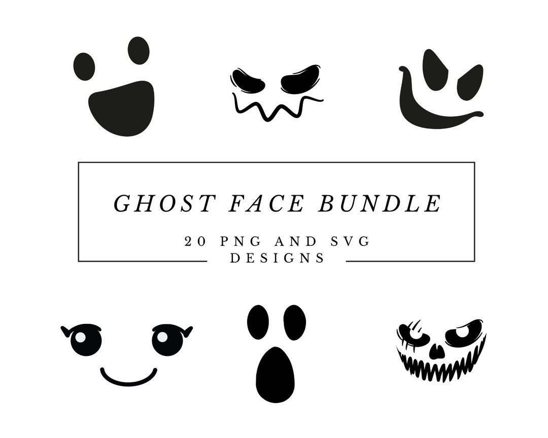 Ghost Face SVG Bundle Halloween SVG Bundle Cricut Ghost Design - Etsy