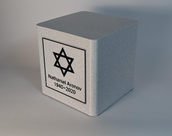 Personalized Star of David Urn: 3D Printed & Made in the USA