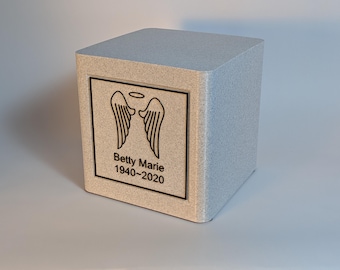 Personalized Angel Wing Urn: 3D Printed & Made in the USA