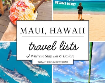 Guía de planificación de viajes para vacaciones en Maui: listas y guías de viaje del West Side (PDF) / Consejos de viaje, vacaciones en Hawái, ayuda con el itinerario, preparación del viaje a Hawái